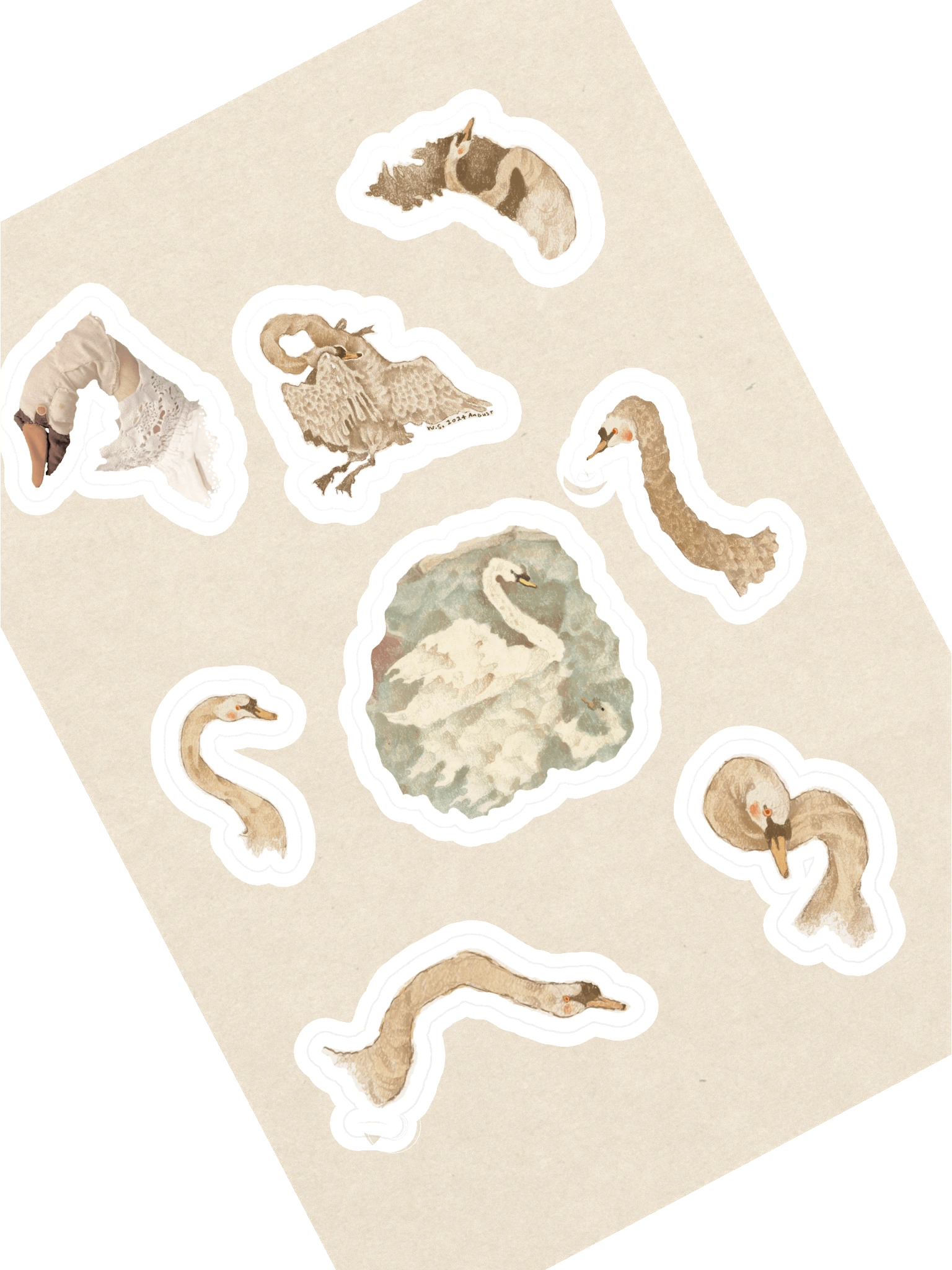 Schwäne 2024 stickersheet product image (1)