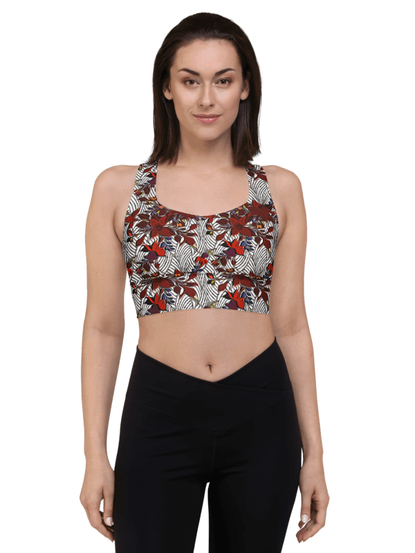 Floral Stripes | Recycled Longline Sports Bra product image (1)