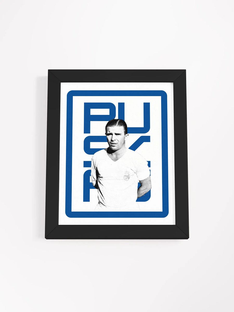 Ferenc Puskás BW Real Madrid Name Art Framed Print product image (4)
