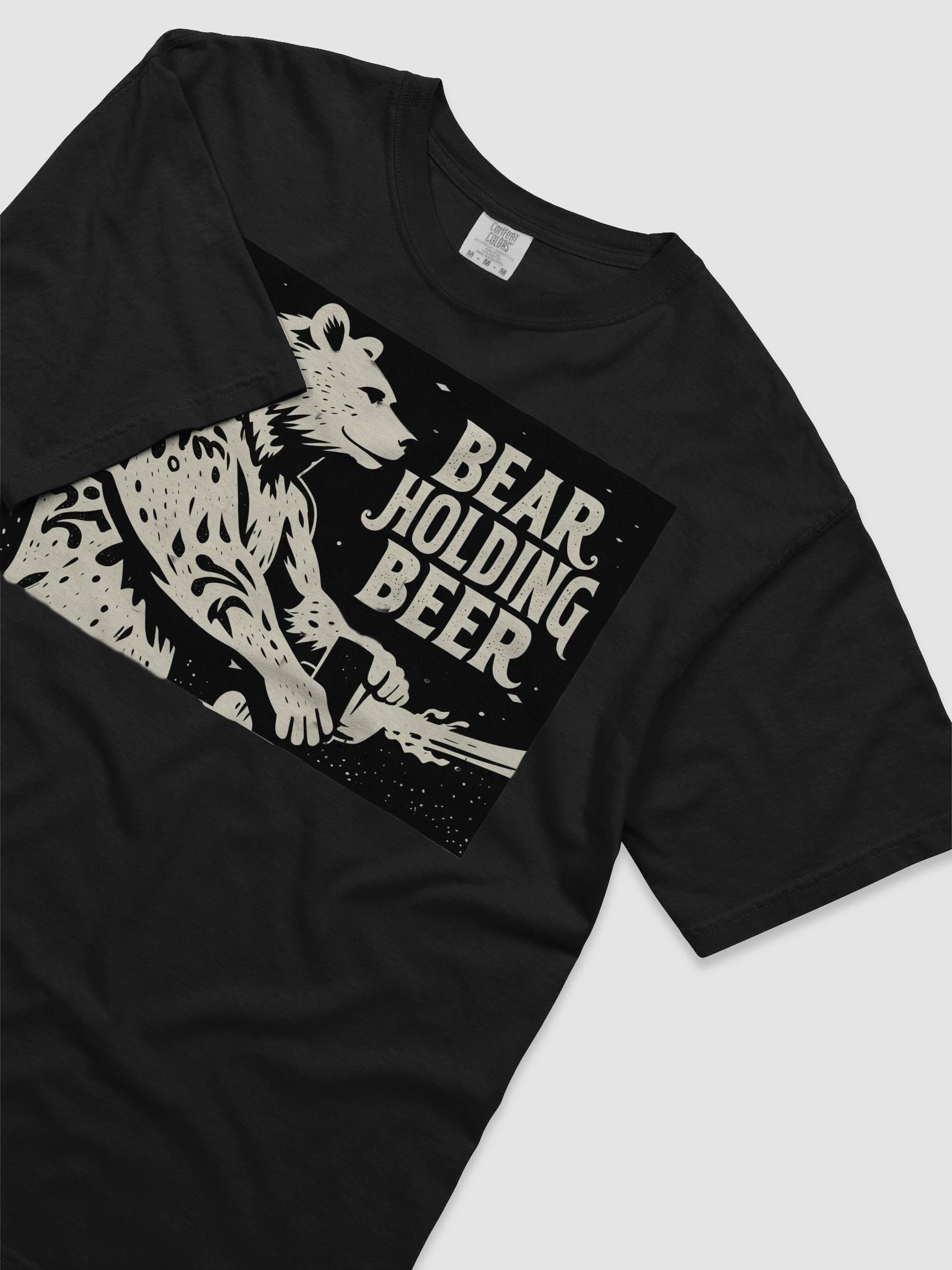 Whimsical Bear with Beer | Linocut Art Print T-Shirt product image (25)