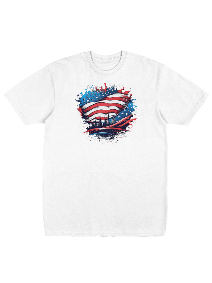 Patriotic City Skyline Tee, USA Flag Shirt, Perfect Gift for Patriots product image (2)