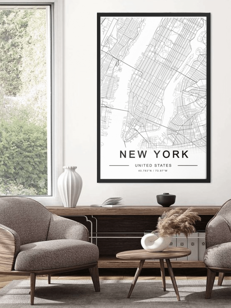 Manhattan Monochrome City Map Poster 