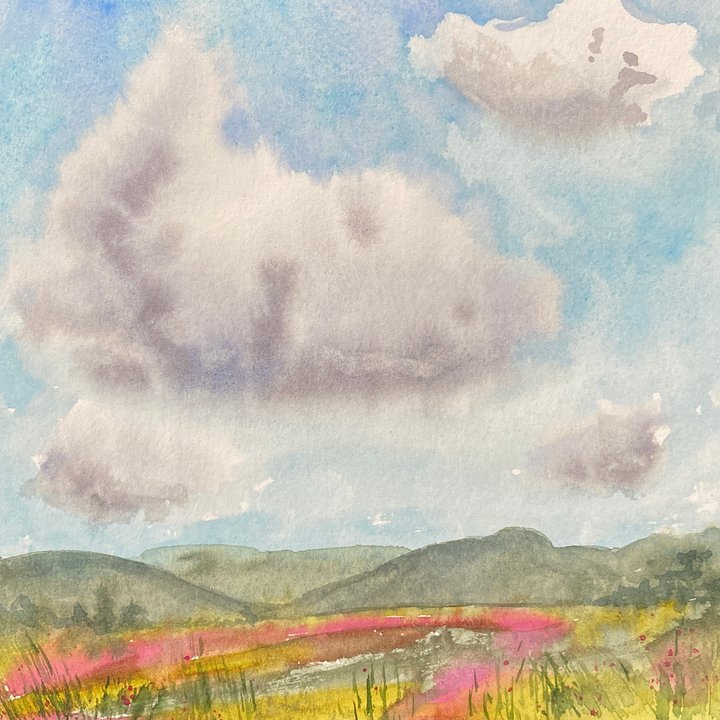 Original watercolor painting: April Thunderheads product image (1)