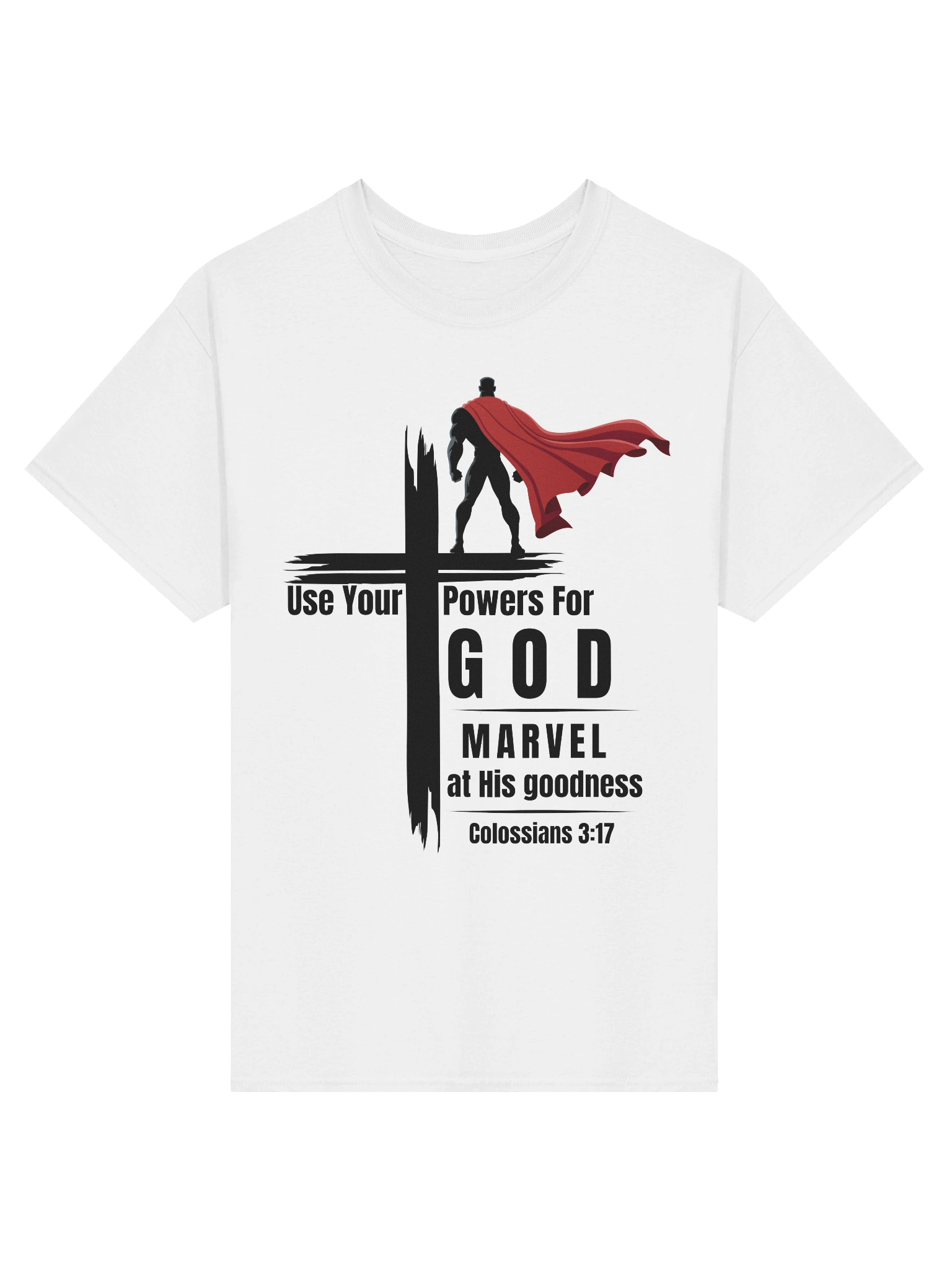 Use your powers for God - Marvel at His Goodness Christian Superhero T-Shirt product image (5)
