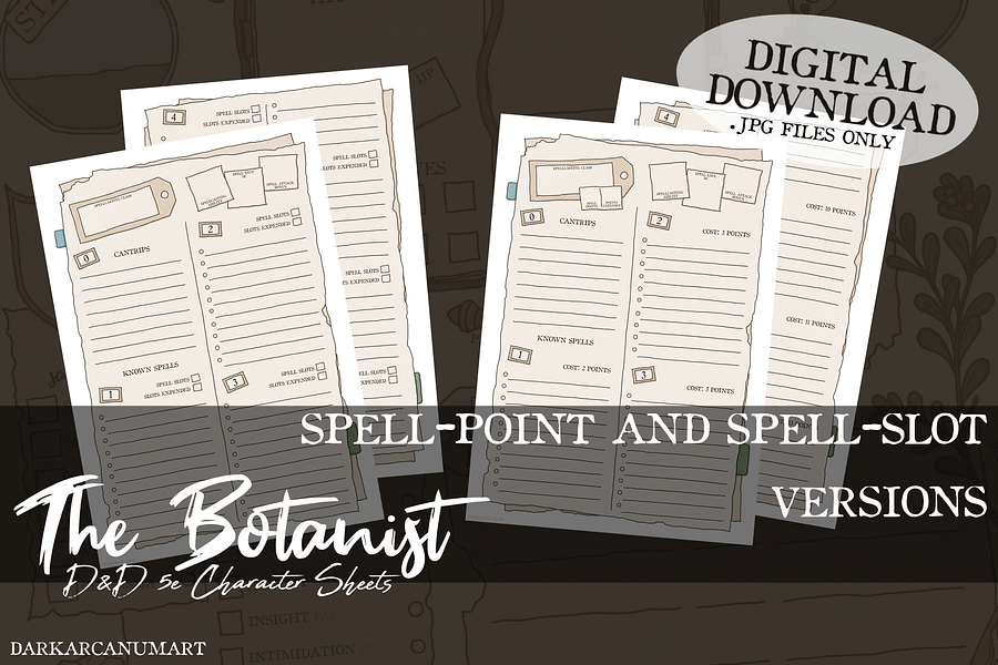 The Botanist - Digital Hand-drawn Character Sheet product image (4)