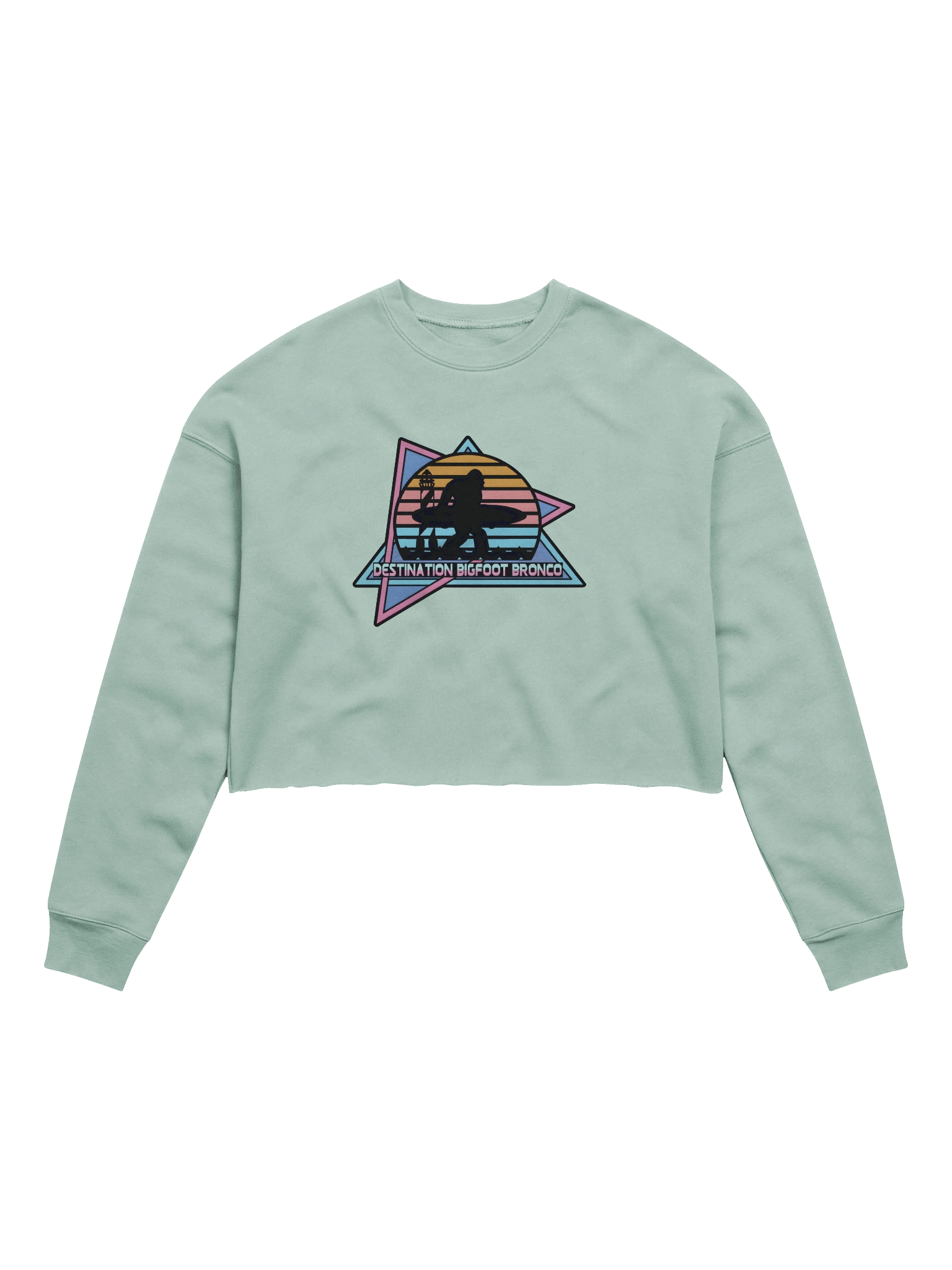 Destination Bigfoot Bronco Retro-Inspired Bella+Canvas Women's Fleece Crop Sweatshirt (Multiple Colors Available) product image (3)