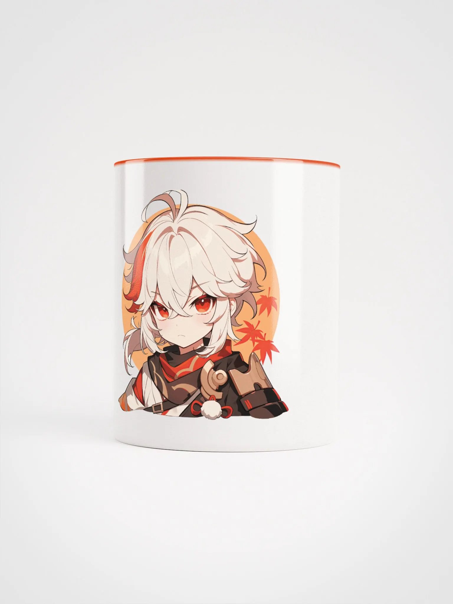 Kazuha Genshin Impact Ceramic Mug – Orange Handle & Interior product image (1)