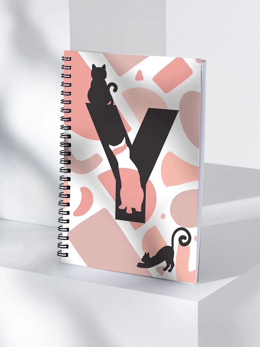 Monogram Letter Y Cat Lover Geometric Pinks Notebook product image (4)