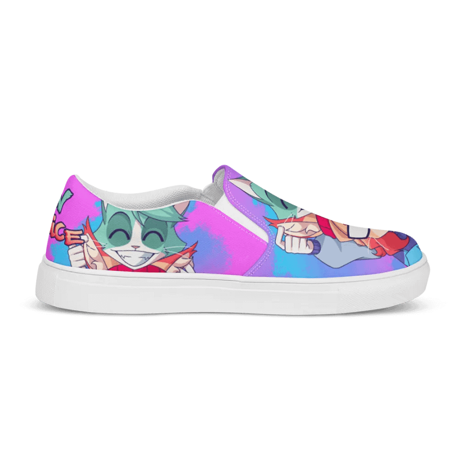 Cyan Teasing Alice's Ears Men Slip-On Canvas Shoes product image (10)