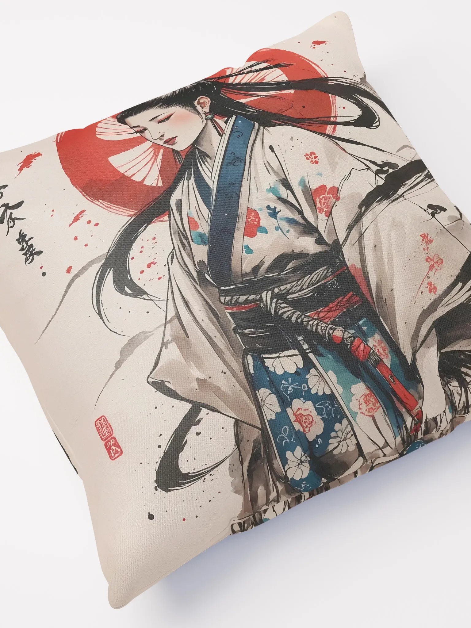 All-Over Print Pillow - Japanese geisha ink artwork drawing product image (1)