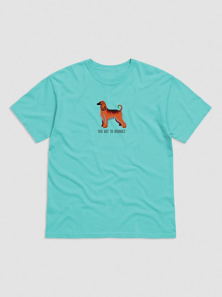 Too Hot To Houndle T-Shirt(Embroidered) of an Afghan Hound(Red) product image (17)