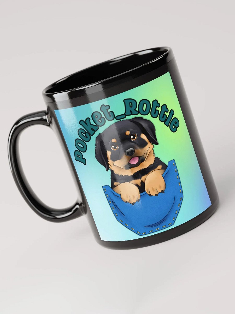Pocket Rottie Logo Black Glossy Mug product image (3)
