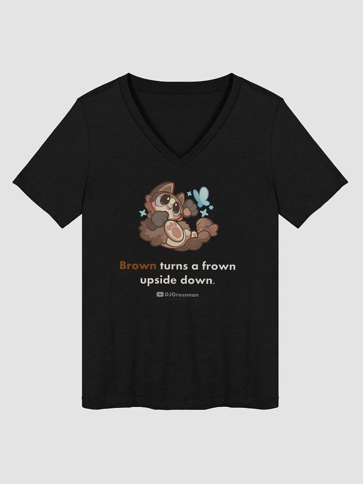 Playing Terra • "Brown turns a frown upside down." • Women's Relaxed V-Neck T-shirt product image (14)