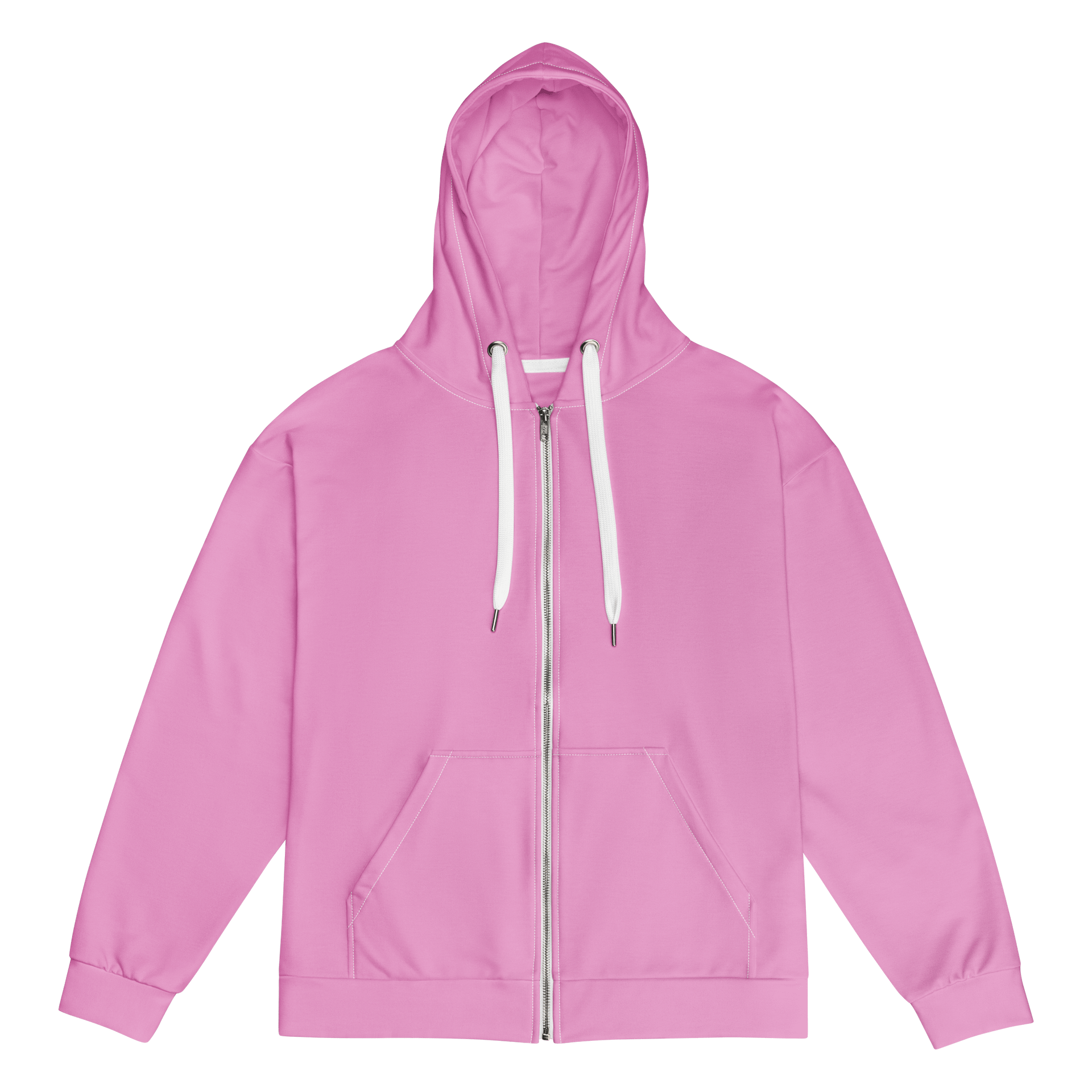 Palm Springs Rose Pink Solid Color Eco Friendly Unisex Zip Hoodie product image (1)