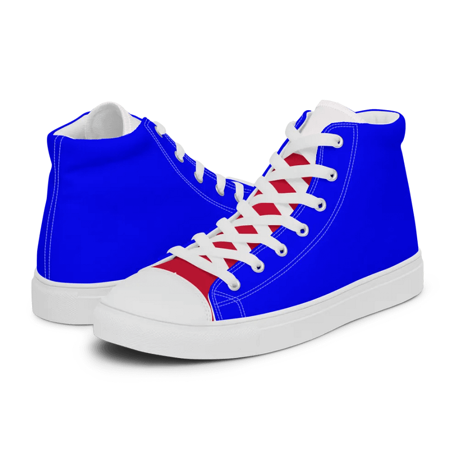 Men's red tonged high top canvas Flandan sneakers/ Red, White Blues product image (10)
