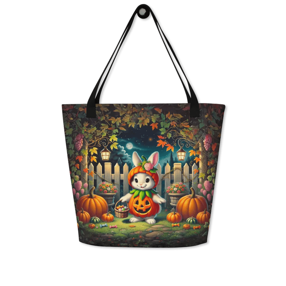 Whimsical Halloween Bunny Rabbit Pumpkin Patch Tote Bag product image (5)