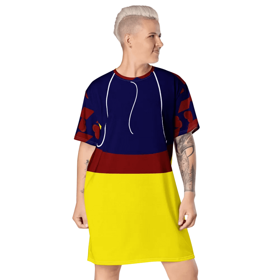 Princess Bounding T-Shirt Dress Blue and Yellow product image (8)