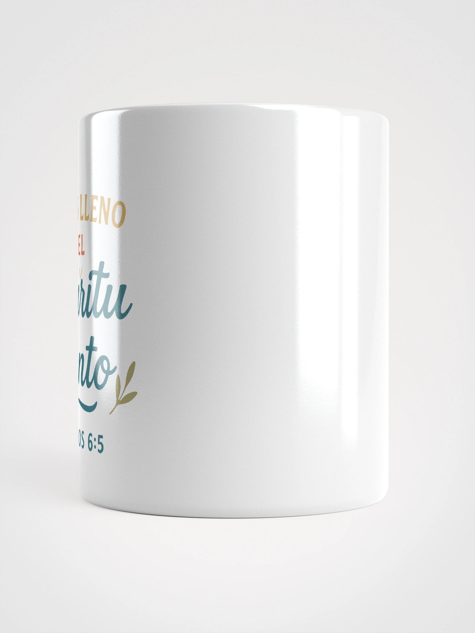 White Christian Mug – “Serás Lleno del Espíritu Santo” – Spanish Acts 6:5 product image (4)