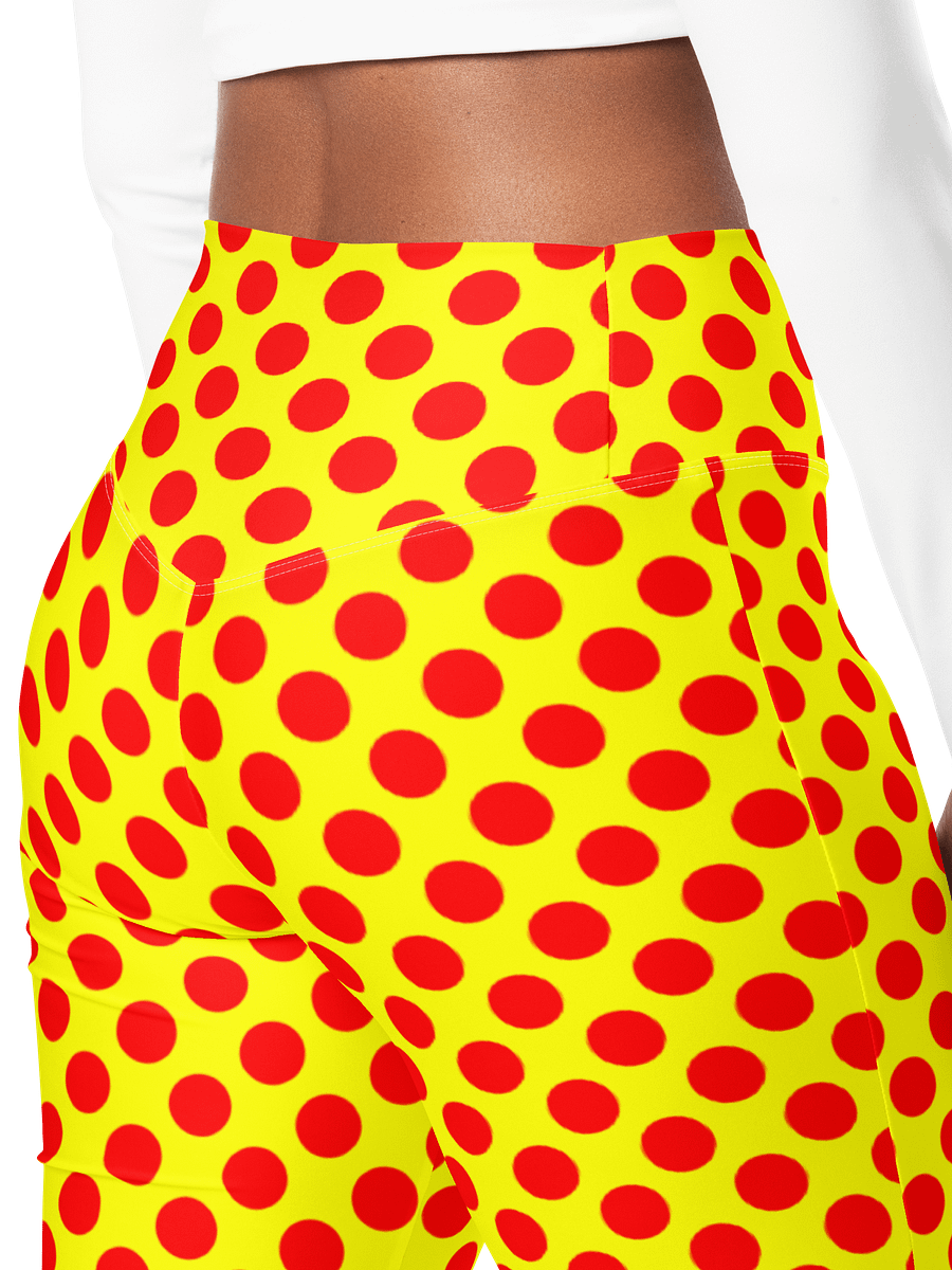 Red Polka Dots on Yellow Flare Leggings product image (5)