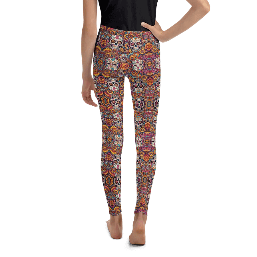 Fiesta Skulls Youth Leggings product image (6)