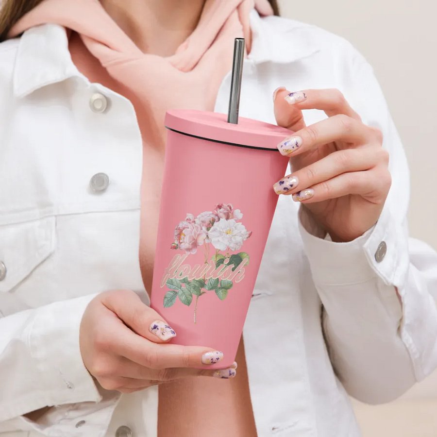 Flourish Rose Insulated Tumbler product image (12)