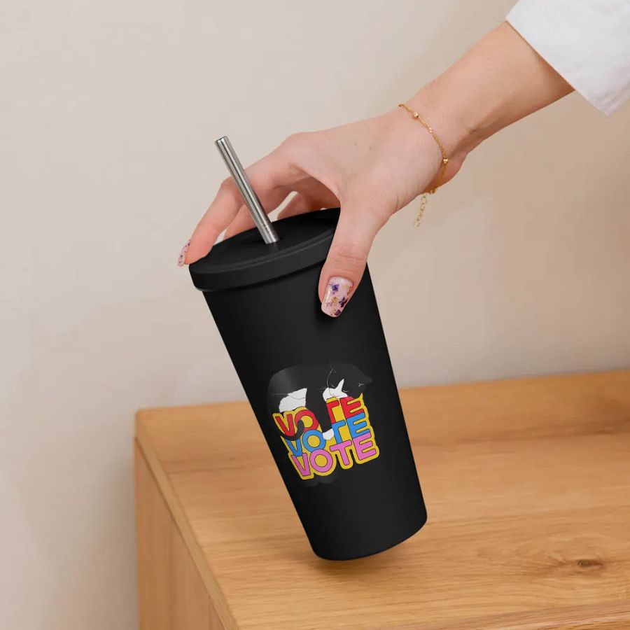 Slumbering Cat Vote Insulated Tumbler product image (5)