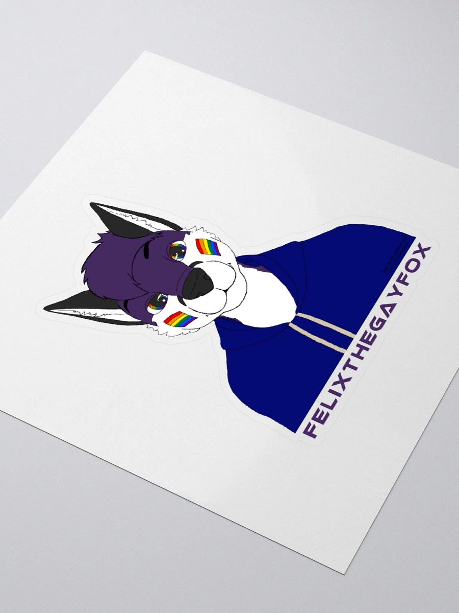 FelixTheGayFox - Kiss Cut Sticker (Purple Text) product image (3)