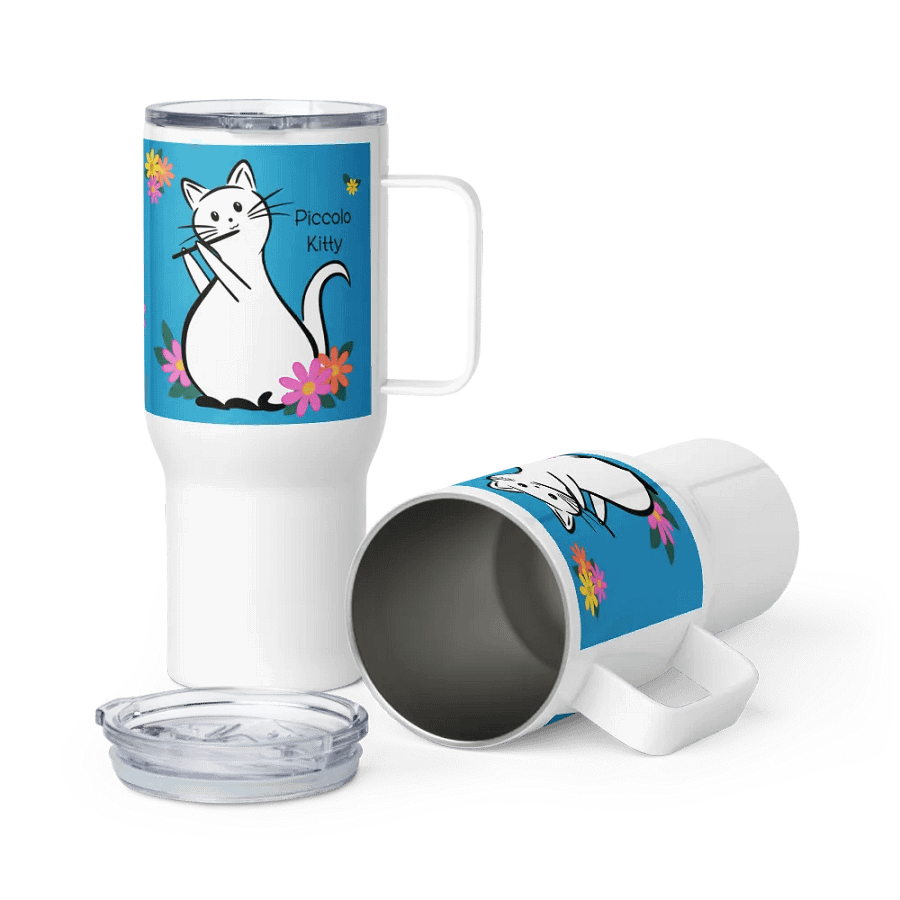 Flute Kitty Travel Mug w handle - Piccolo product image (6)
