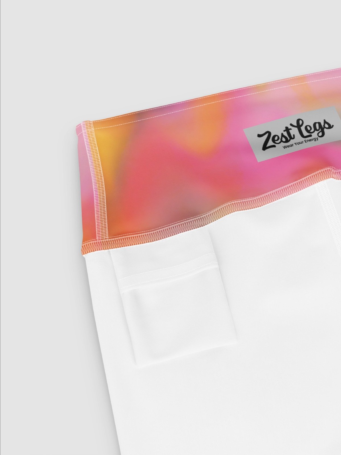 High-Waisted Leggings "Sweet Pastel Tie Dye in Orange Light Pink" product image (8)