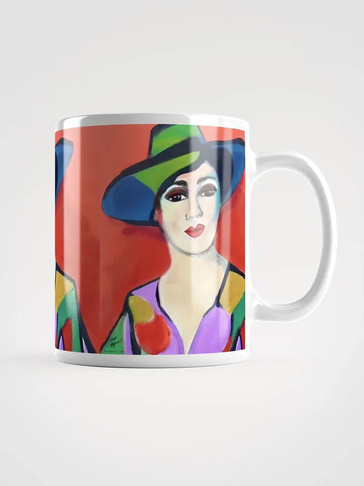 Donna with Hat White Glossy Mug product image (1)