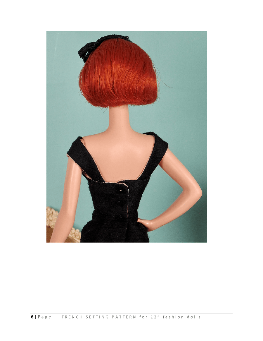 Trench Setting sewing pattern for 12" fashion dolls product image (4)
