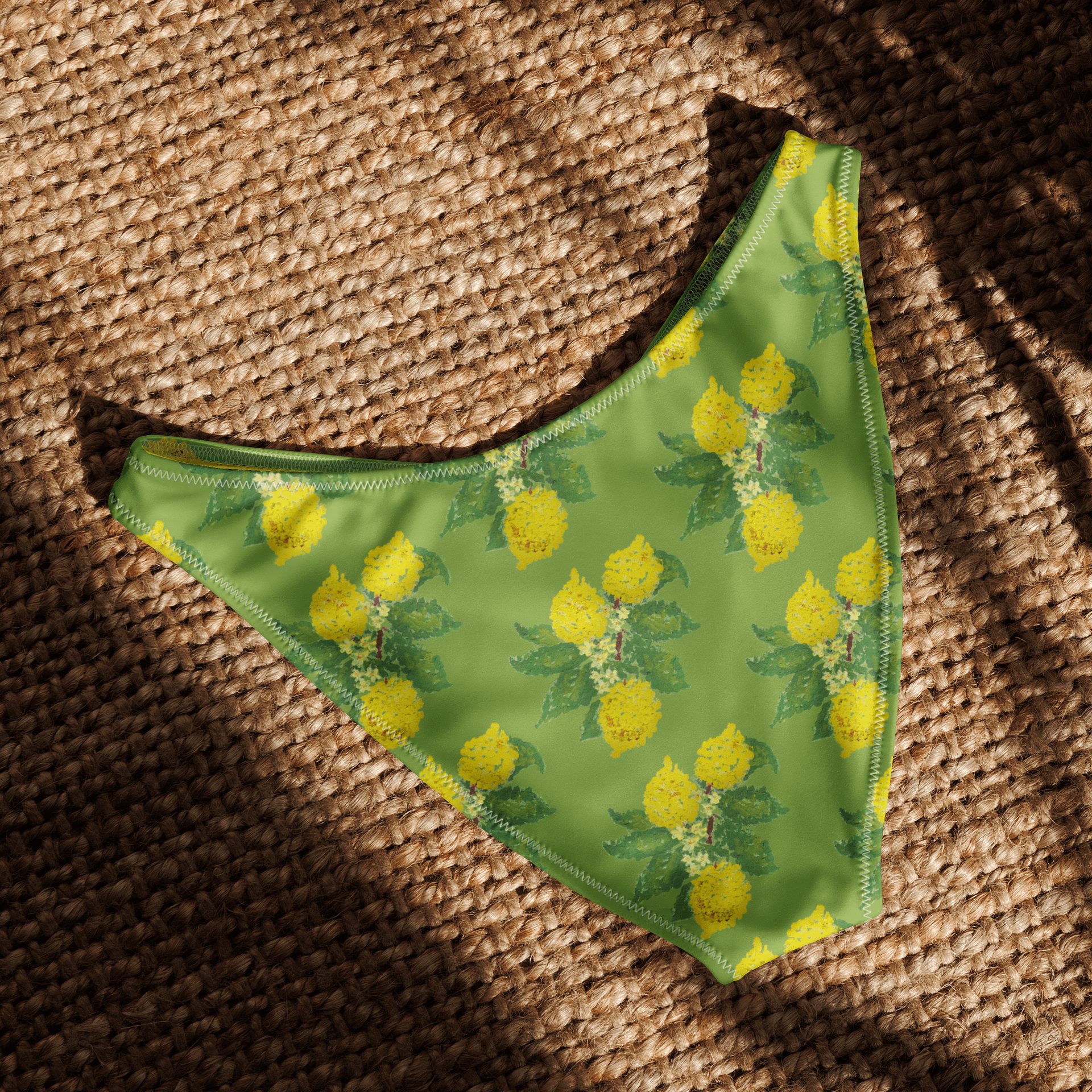 Lemon Love Green Recycled V-Cut Bikini Bottoms product image (5)