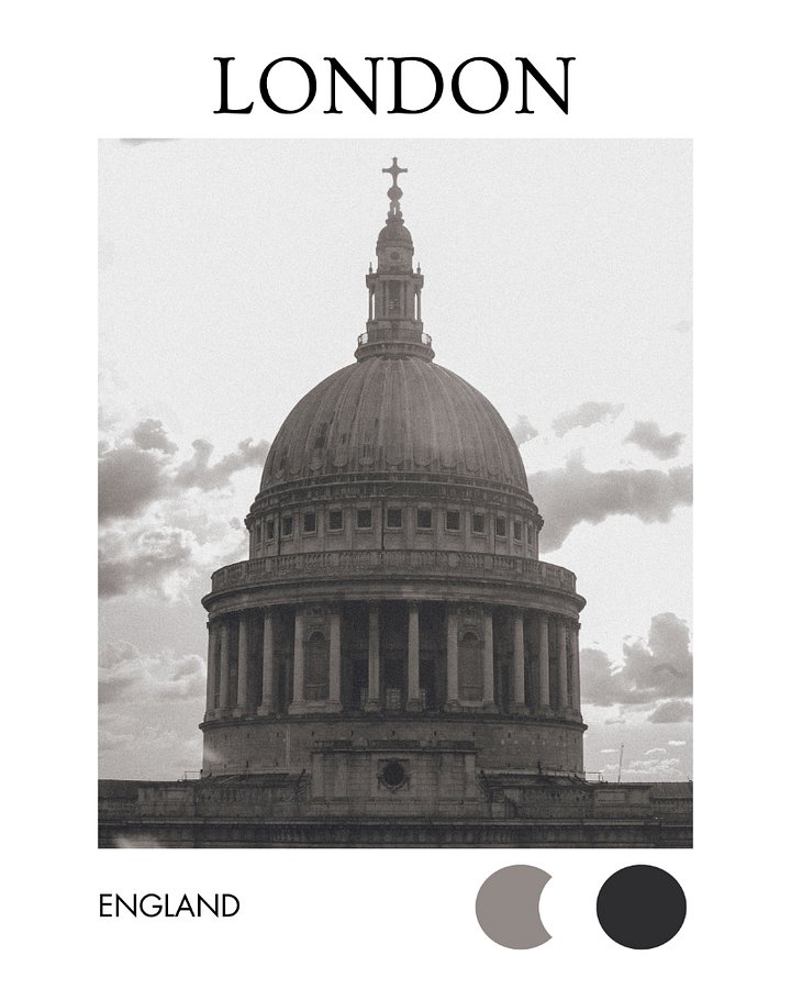 St. Paul's Dome - Black & White City Digital product image (1)
