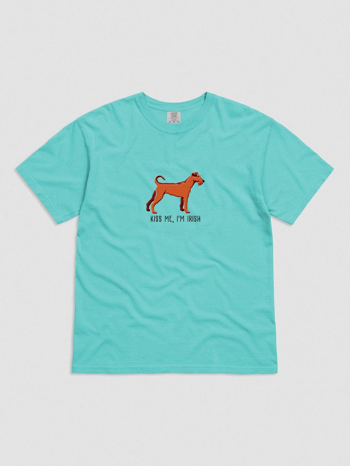 Kiss Me, I'm Irish T-Shirt(Embroidered) of an Irish Terrier(Red) product image (31)