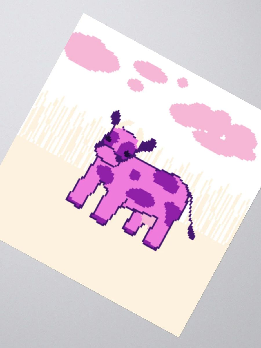 Purple Cow in a Field sticker product image (2)