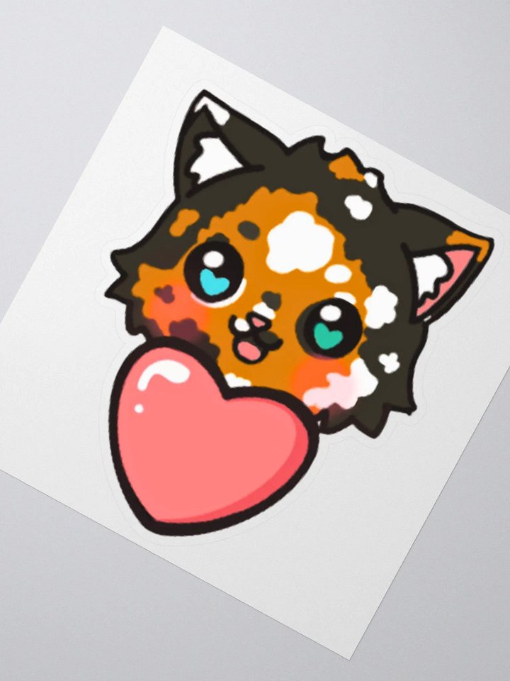 Kawaii Cat Hand-drawn Heart Sticker Set product image (4)