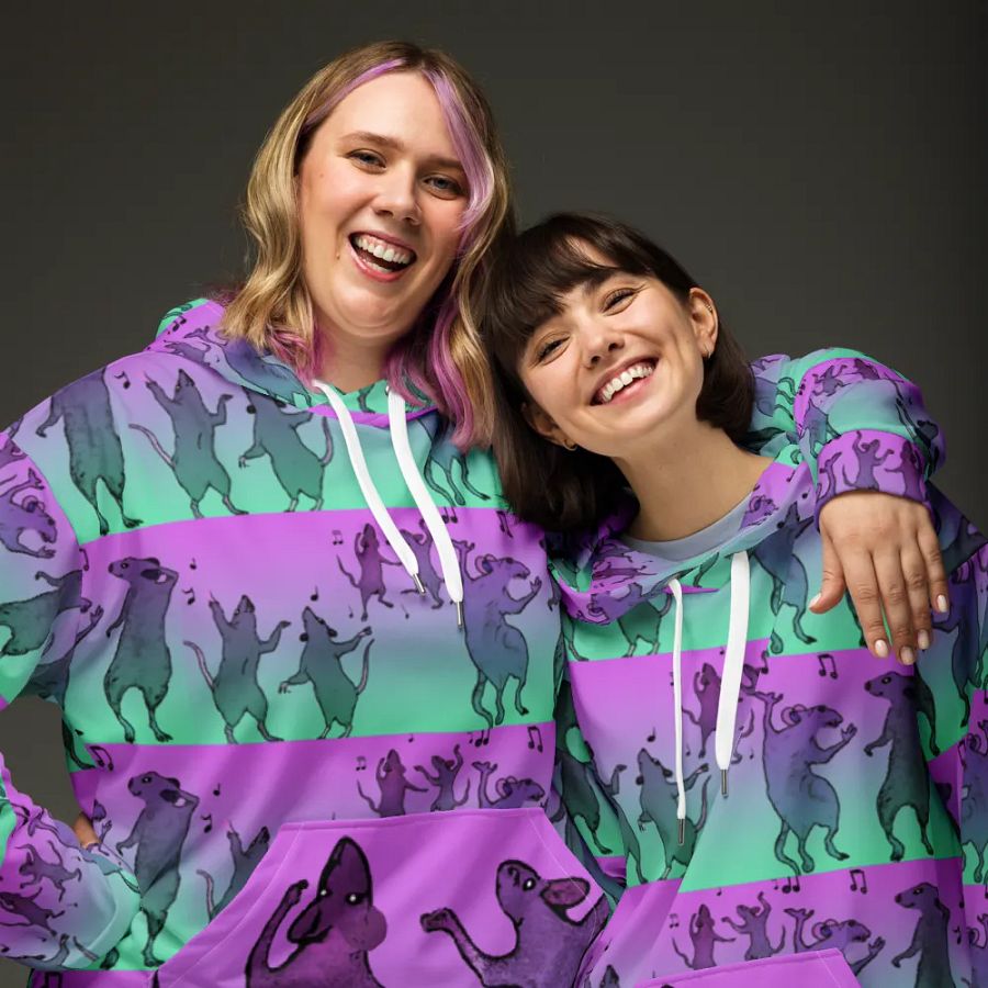 dancing rats (stripey) hoody product image (12)