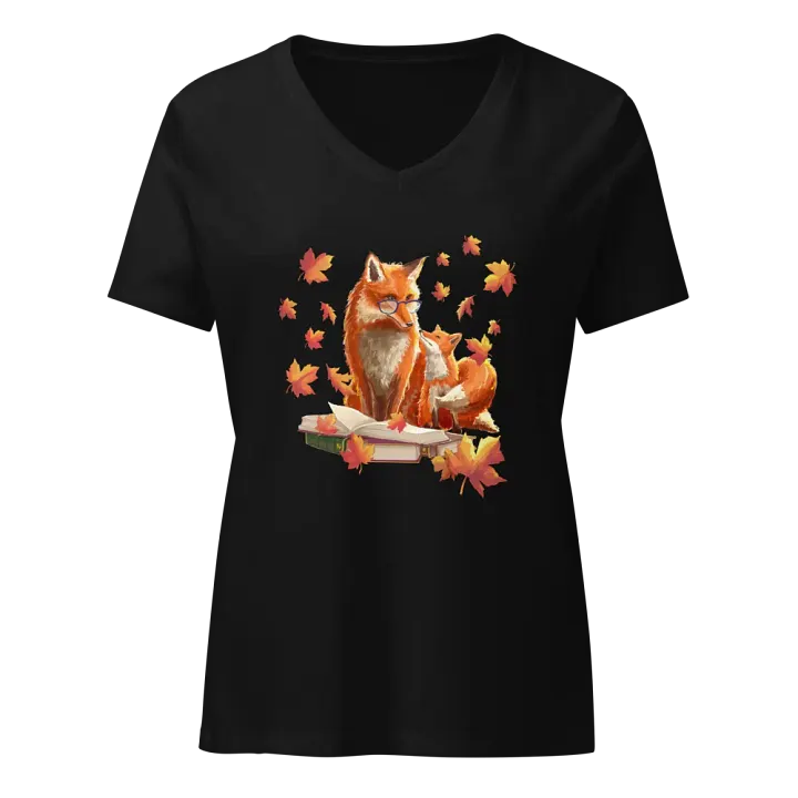 Fall Fox Family V Neck T-Shirt product image (1)