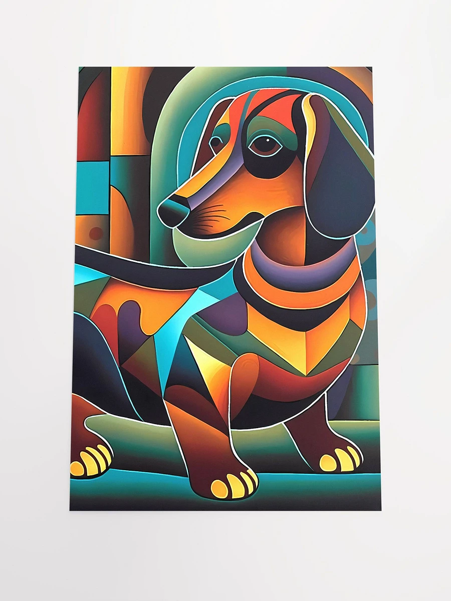 Dachshund Geometric Abstract Art Cubist Style Matte Poster product image (3)