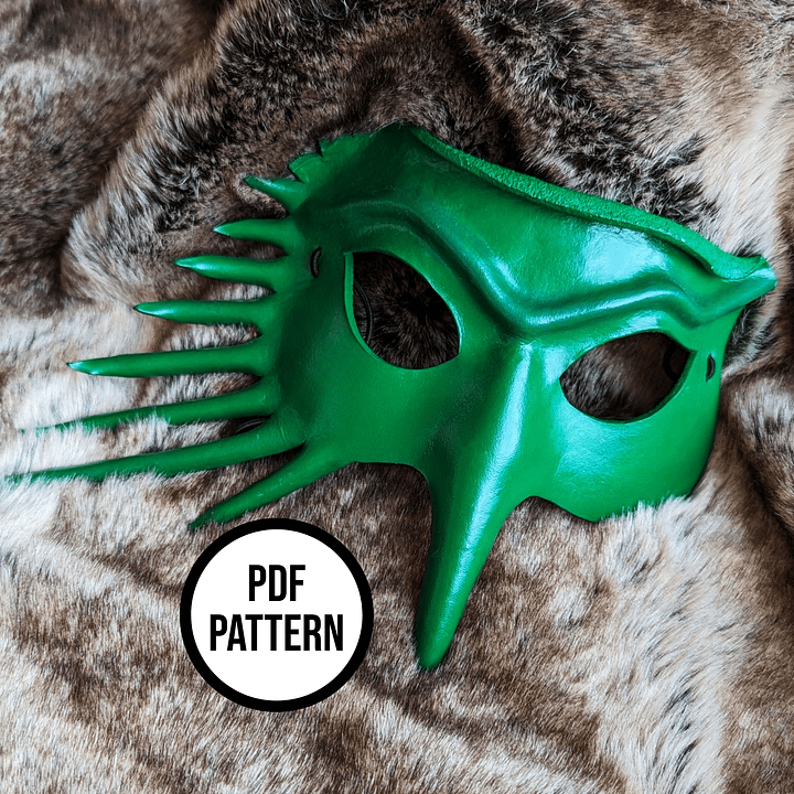 Spike Mask PDF Pattern for Leather product image (1)