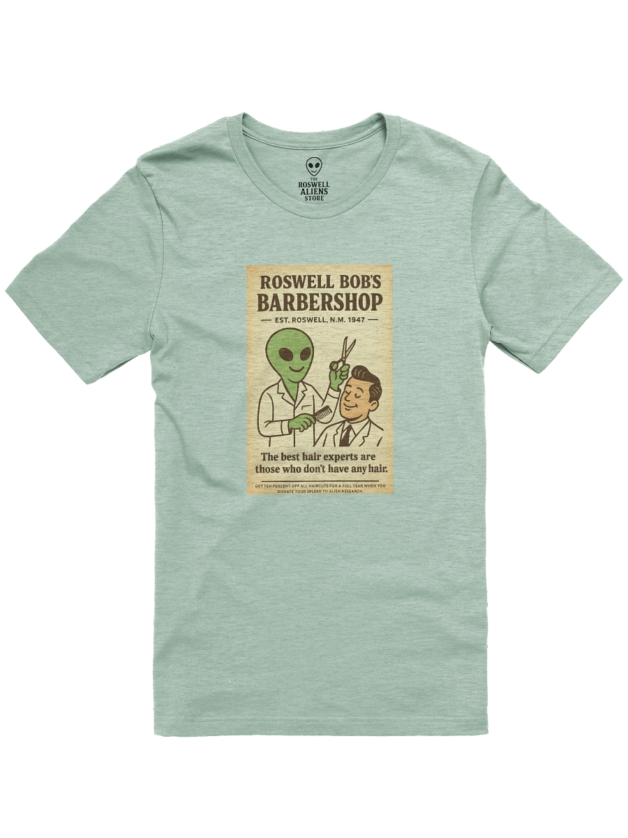 Barbershop Hairdresser Roswell Aliens 1950's Retro Poster Unisex T-Shirt product image (37)