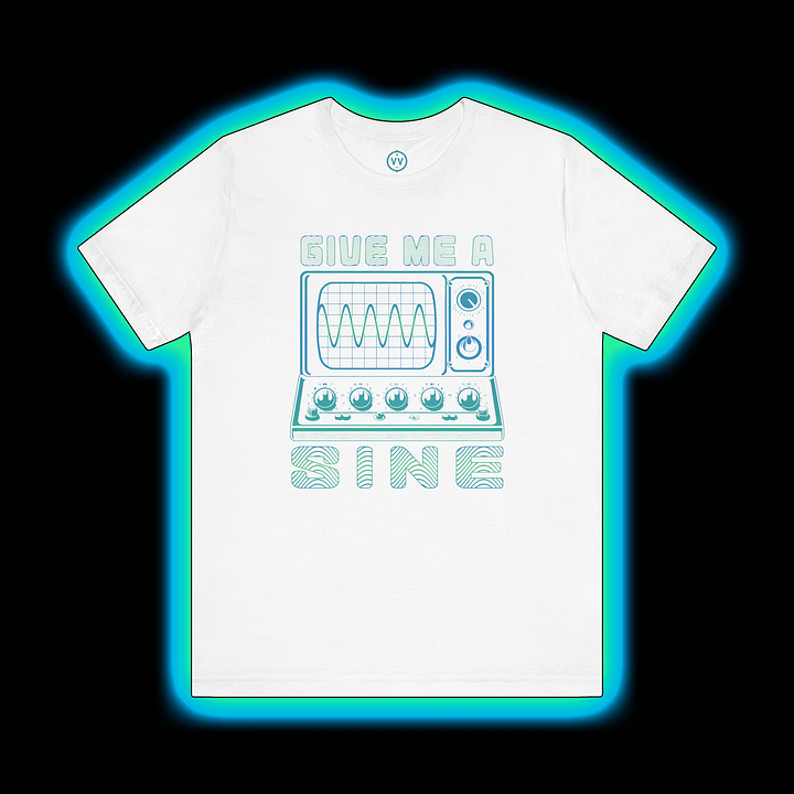 Give Me A Sine - Modular Synthesizer Waveform T-Shirt (CYAN PRINT) product image (1)