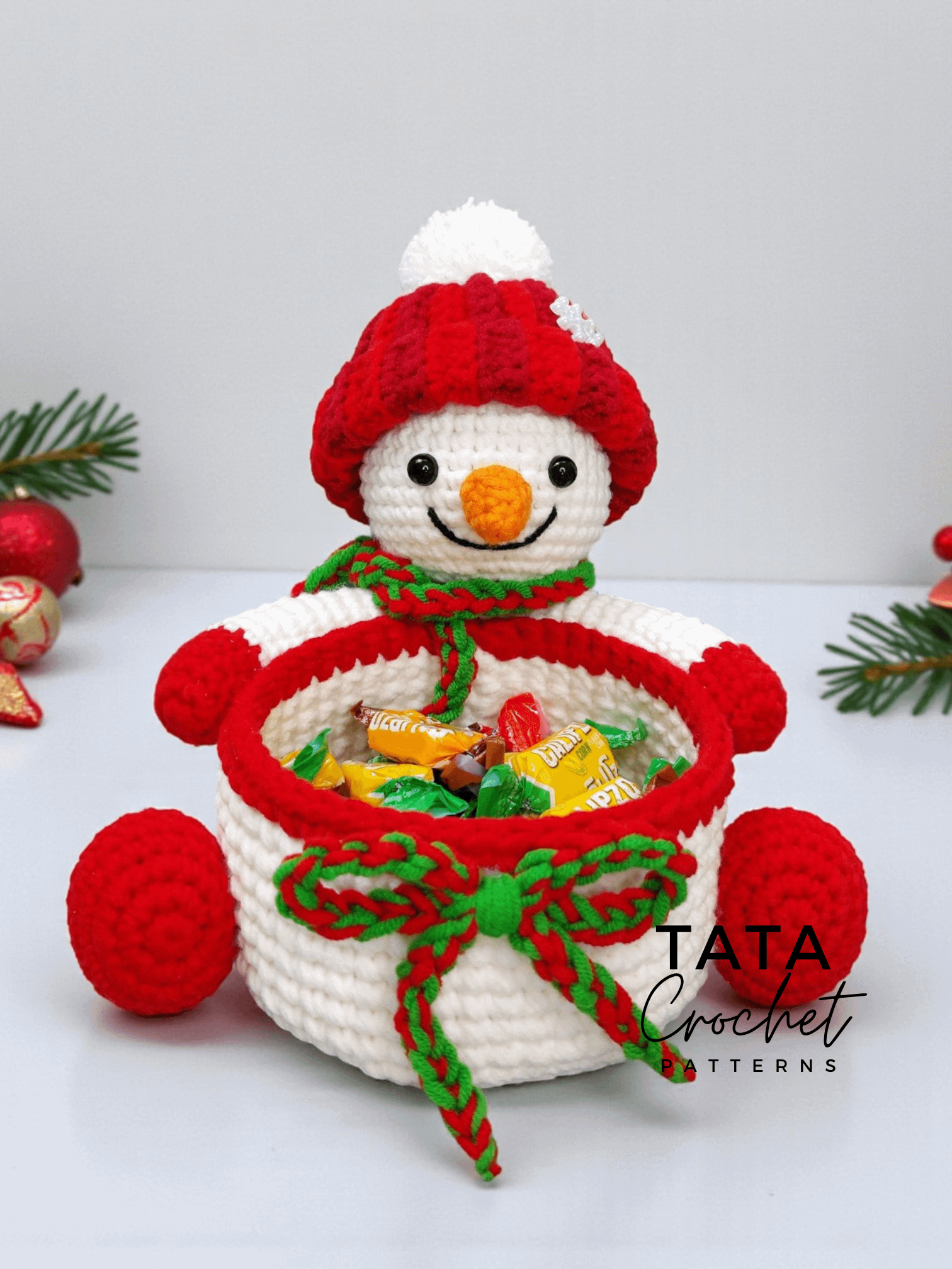 PDF Pattern -♡- Crochet Snowman Basket / Candy Bowl product image (2)