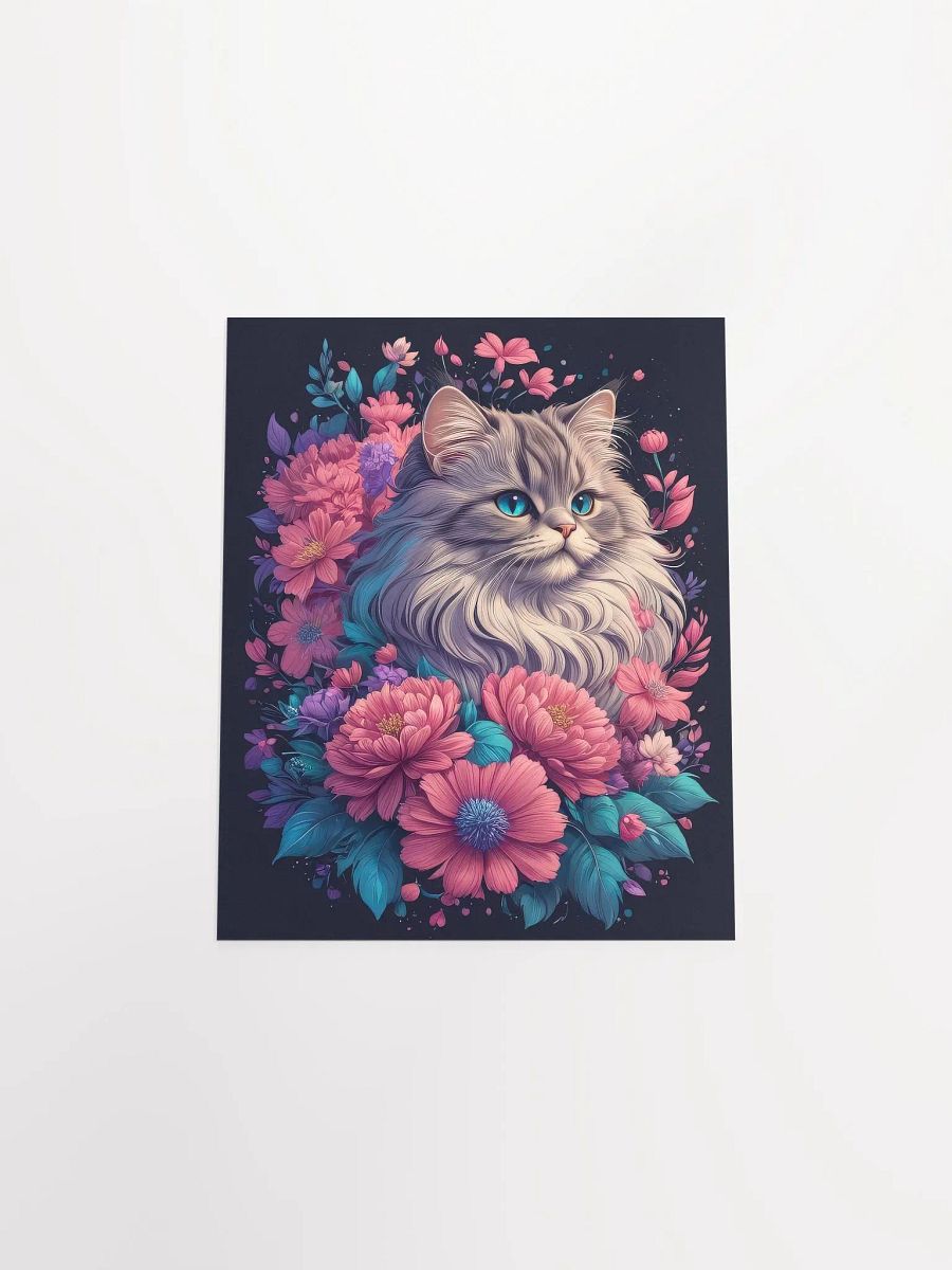 Flower Cat v2 - Poster - Small and Standard Sizes - 8x10-11x14-12x16-16x20 Inches product image (4)