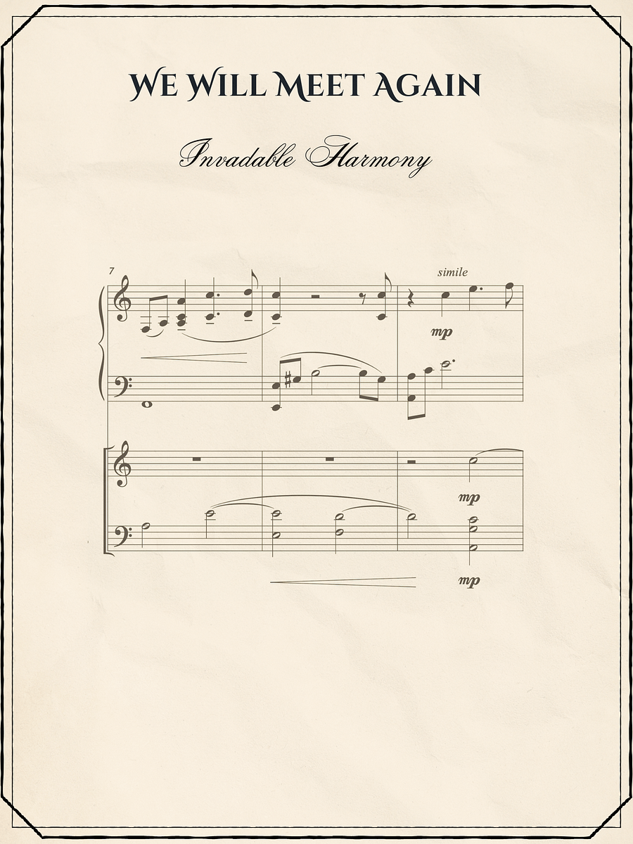 We Will Meet Again - Sheet Music | Invadable Harmony product image (1)