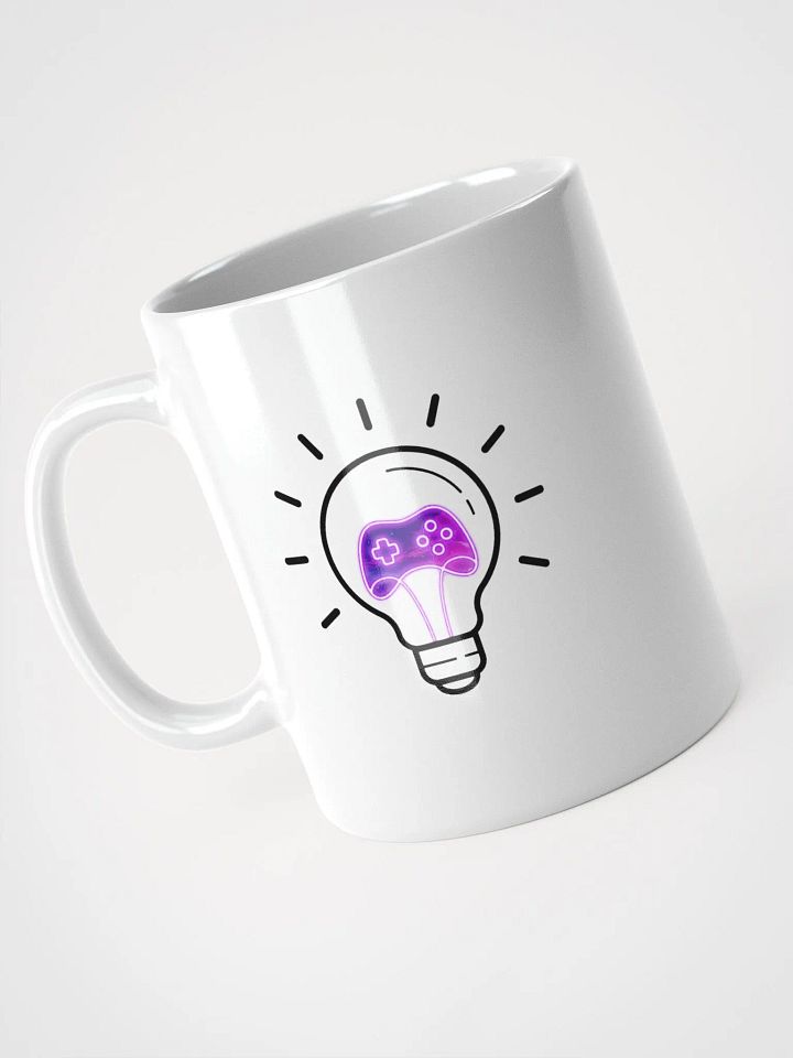 Lightbulb logo white mug product image (1)