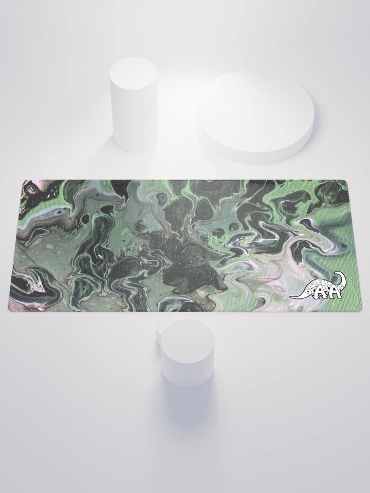 Metallic Green Fluid Acrylic Big Desk Mat (36'' x 18'') product image (1)