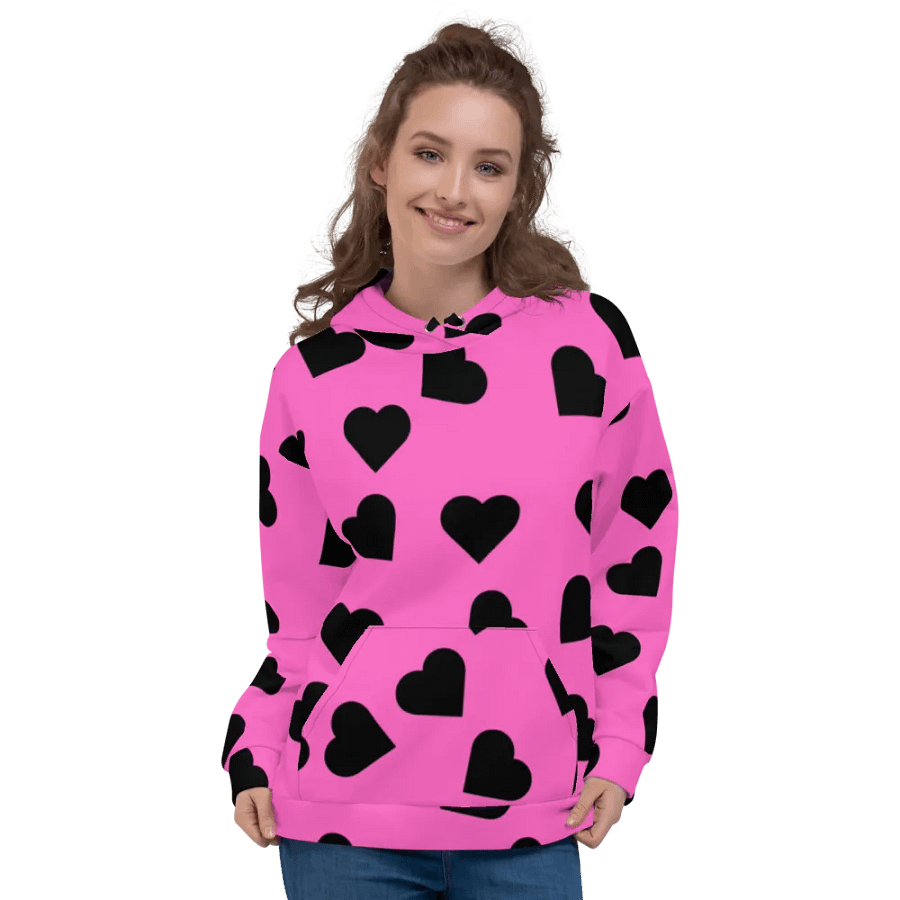 Love Pattern Unisex All Over Print Pull On Hoodie product image (4)