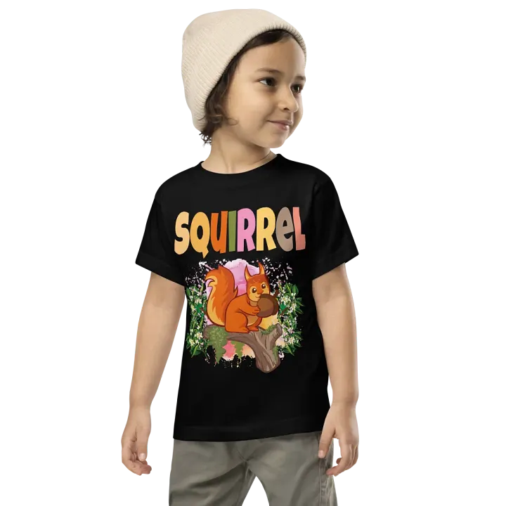 Squirrel Colorful Funny Cute Bella +Canvas Toddler T-Shirt – Funny Shirt, Best Gift for Kids product image (1)