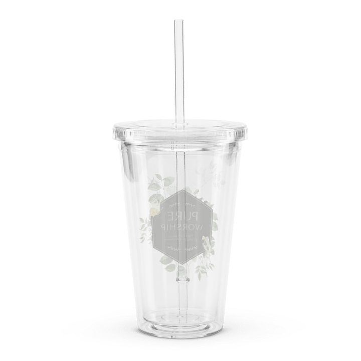 "Pure Worship" 2025 Convention of Jehovah's Witnesses | Botanical Double Wall Clear Plastic Tumbler product image (2)